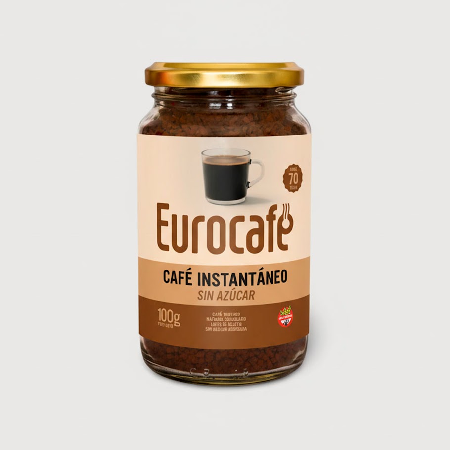 INSTANTANEO_FRASCO_WEB Café Tostado Natural Instantáneo "Eurocafé" - 100 Grs. - Imagen 1